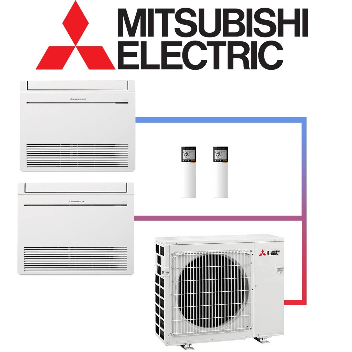 Mitsubishi Electric Set 2x 5,0 kW Truhengerät & 7,2 kW Außengerät... 1 Mitsubishi Electric Set 2x 5,0 kW Truhengerät & 7,2 kW Außengerät...