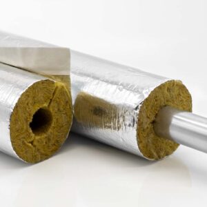 Mineralwolle Rohrisolierung 1m Isolierstange mit Klebeverschluss | 42mm x 40mm Dämmstärke | Climatube wool