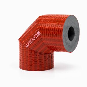 Rohrisolierung PE Bogen 90° robuste rote Außenhaut | 35mm x 25mm Dämmstärke | WEKOFLEX® für Heizung & Sanitär | 50% GEG
