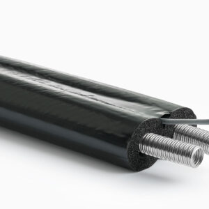 Isoliertes teilbares Solar Edelstahl Doppelwellrohrsystem mit PE-Folie ummantelt | DN25 - 13mm | 50m | Aeroline inox eco
