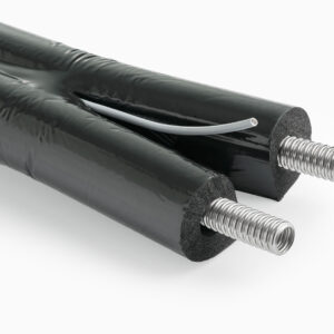 Isoliertes teilbares Solar Doppelwellrohr aus Edelstahl | DN20 | 15m | Aeroline inox split 100 | 100% GEG