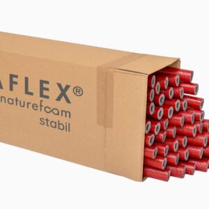 Rohrisolierung PE 2m robuste rote Außenhaut | 15mm x 9mm Dämmstärke | NMC Climaflex Stabil | VPE Karton