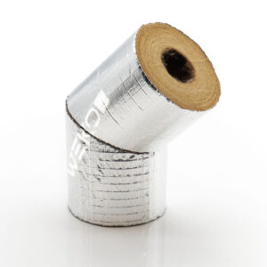 Mineralwolle Rohrisolierung Bogen 45° mit Klebeverschluss | 28mm x 30mm Dämmstärke | WEKOFLEX® für Heizung & Sanitär | 100% GEG