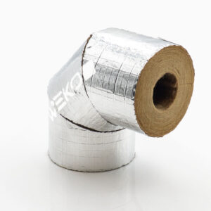 Mineralwolle Rohrisolierung Bogen 90° mit Klebeverschluss | 28mm x 30mm Dämmstärke | WEKOFLEX® für Heizung & Sanitär | 100% GEG