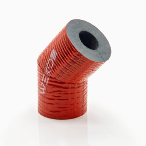Rohrisolierung PE Bogen 45° robuste rote Außenhaut | 15mm x 25mm Dämmstärke | WEKOFLEX® für Heizung & Sanitär | 100% GEG