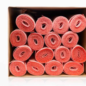 Wickelstreifen / Wickelband PE mit roter Schutzhaut | 2mm Dämmstärke | 70mm x 360m | 100 Rollen