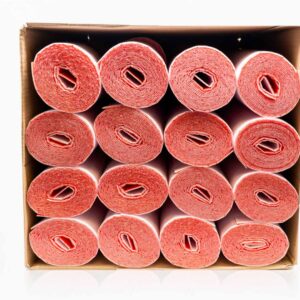 Wickelstreifen / Wickelband PE selbstklebend mit roter Schutzhaut | 2mm Dämmstärke | 70mm x 360m | 100 Rollen