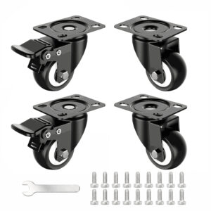 TroniTechnik Lenkrollen Schwerlastrollen mit Bremsen 50mm (4er SET) 320 kg Tragkraft