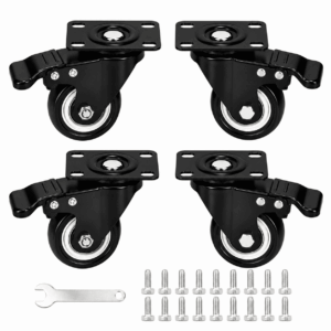 TroniTechnik Lenkrollen Schwerlastrollen mit Bremsen 50mm (4er SET) 320 kg Tragkraft