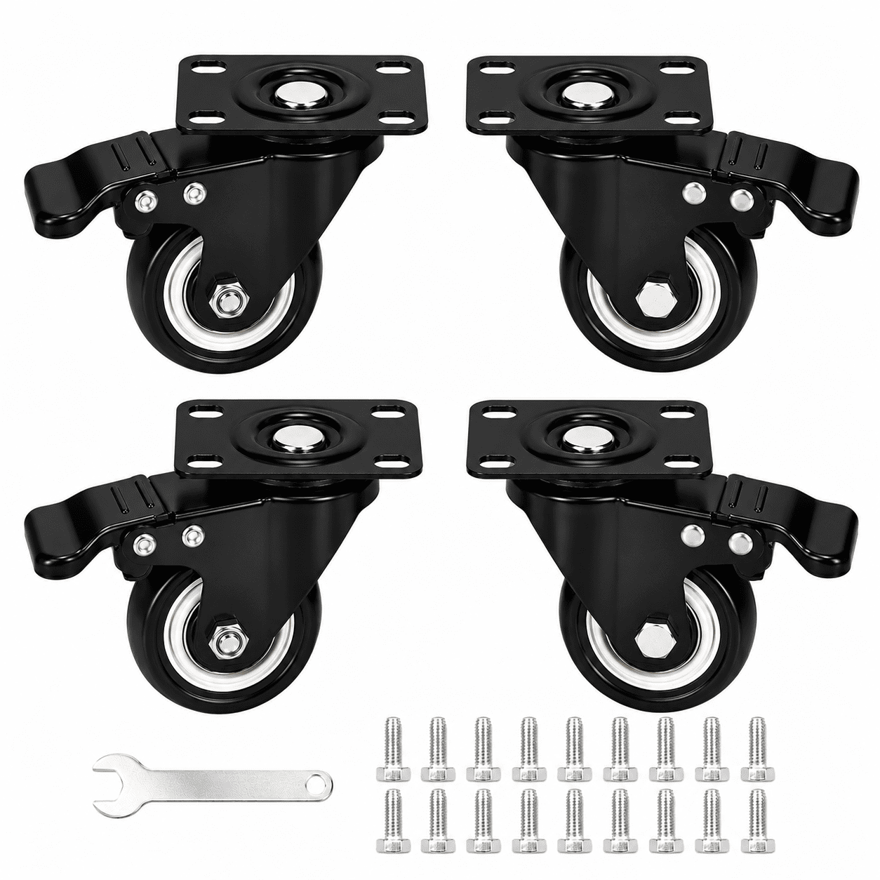 TroniTechnik Lenkrollen Schwerlastrollen mit Bremsen 50mm (4er SET) 320 kg Tragkraft 1 TroniTechnik Lenkrollen Schwerlastrollen mit Bremsen 50mm (4er SET) 320 kg Tragkraft
