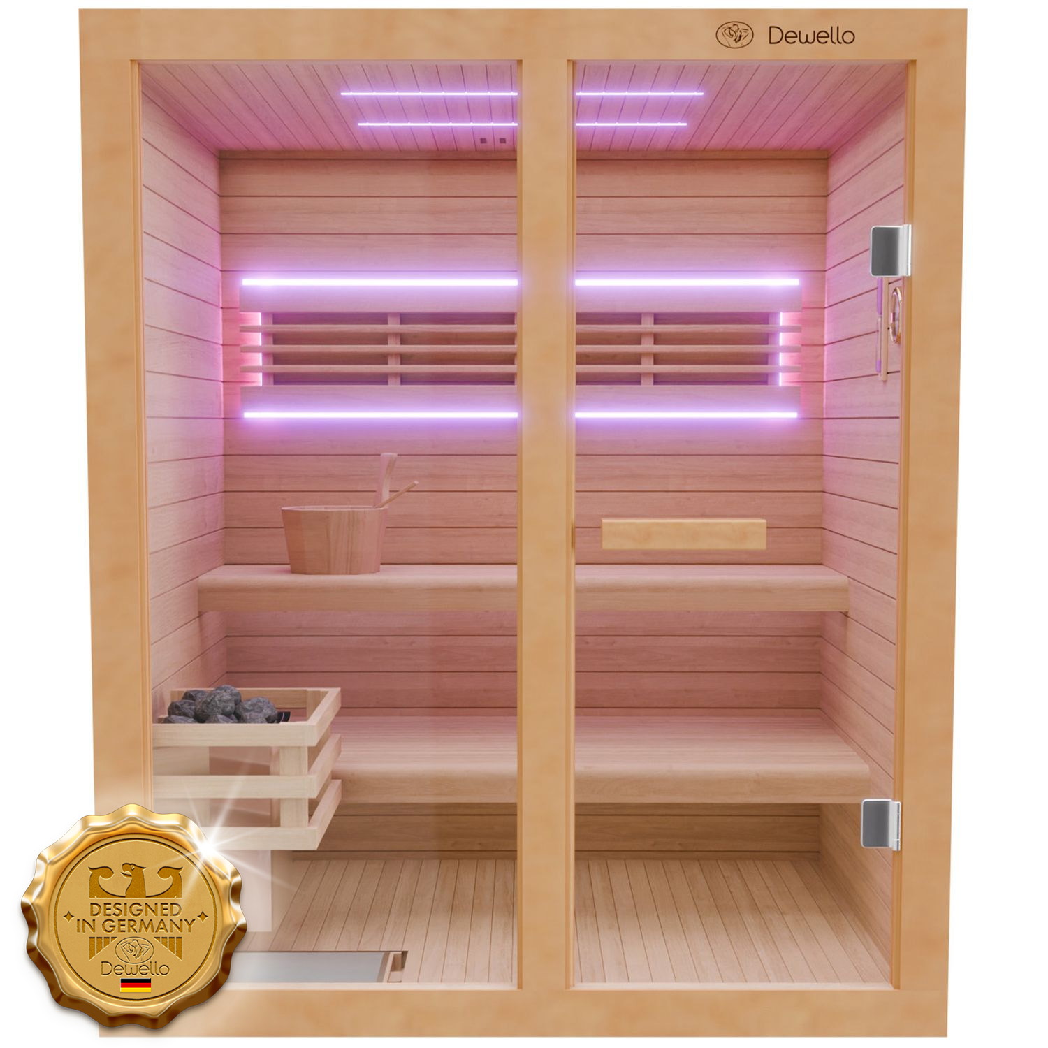 392 Dewello Finnische Sauna TOFINO 160cm x 150cm