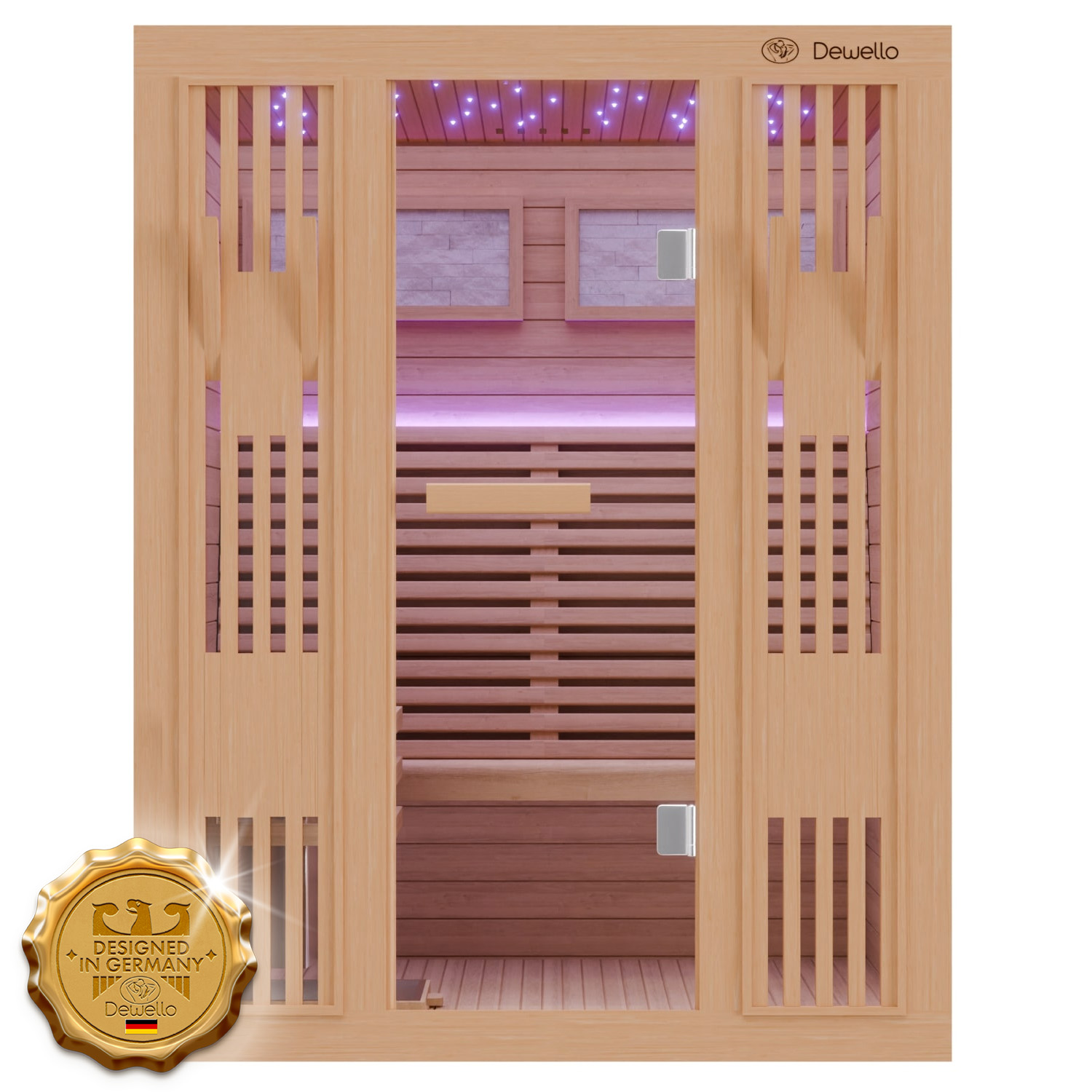 499 Dewello Finnische Sauna MINTO 150cm x 130cm 12