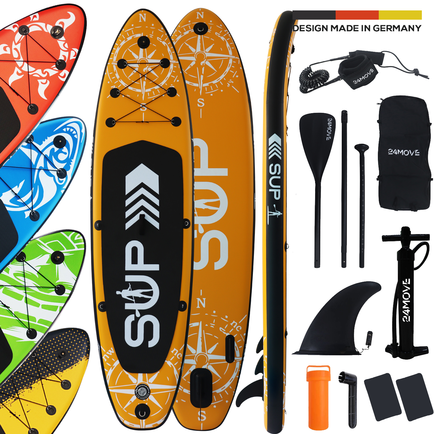 24MOVE® Standup Paddle SUP Board Set ORANGE 320 1 24MOVE® Standup Paddle SUP Board Set ORANGE 320