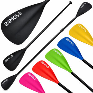 24MOVE® SUP Doppelpaddel AZUR für Paddleboards und Kajaks, Stechpaddel für Stand-Up Board schwarz