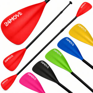 24MOVE® SUP Doppelpaddel AZUR für Paddleboards und Kajaks, rot