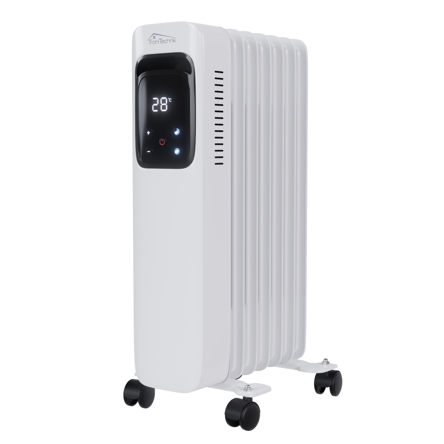897 oelradiator Elektroheizung TT OR 307 in weiss mit 7 Rippen und 1500 Watt drei Heizstufen mit WiFi
