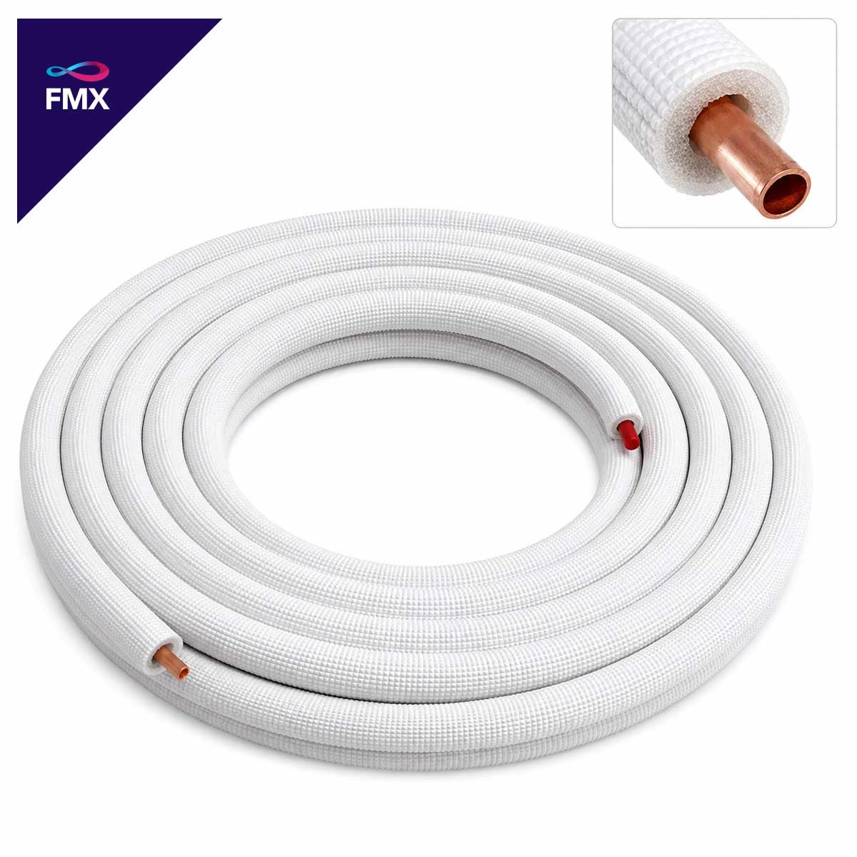 Isolierte Kupfer Kältemittelleitung 3/8"""" (9,52 mm) - 25 Meter Ring"" 1 Isolierte Kupfer Kältemittelleitung 3/8"""" (9,52 mm) - 25 Meter Ring""