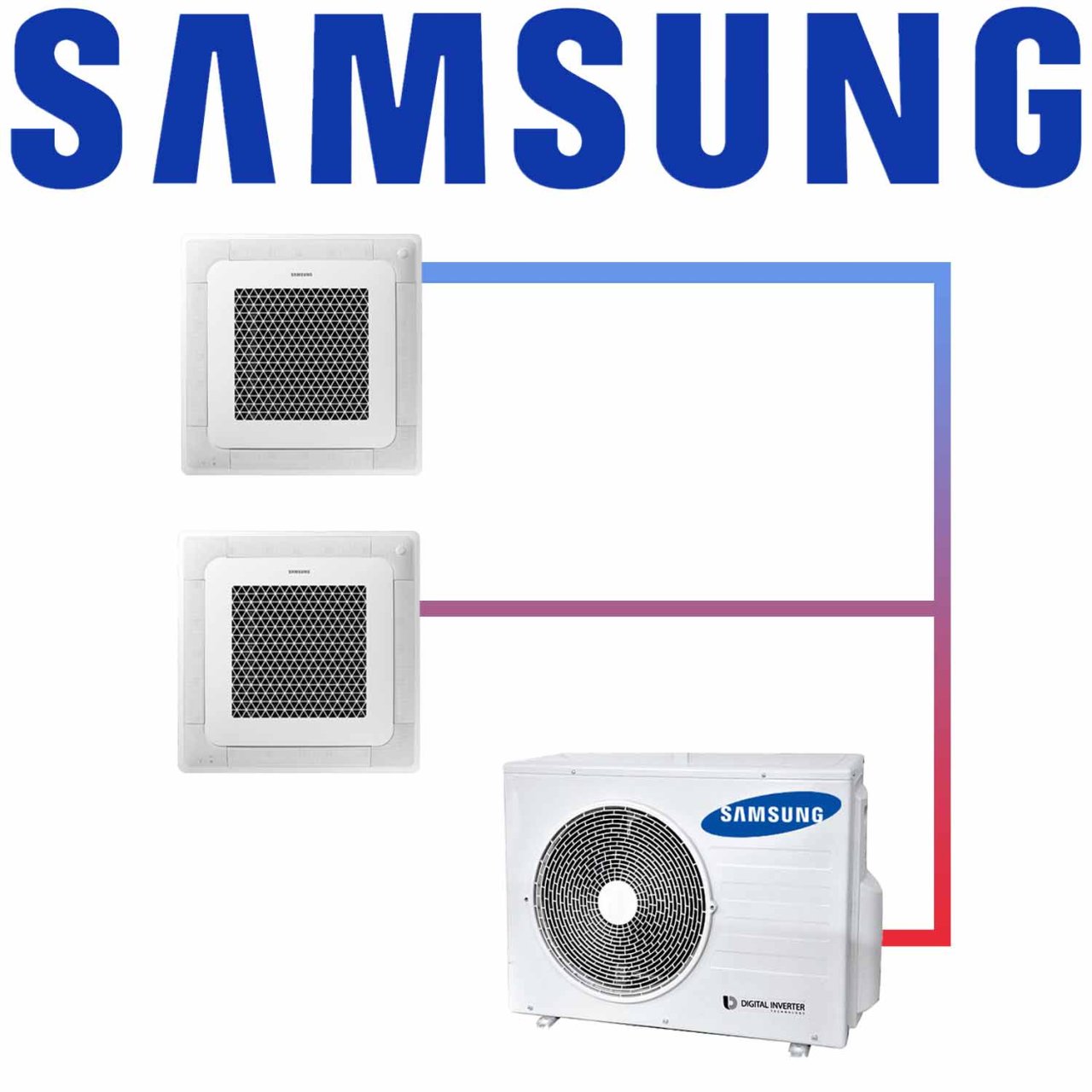 Samsung Multisplit Set 2x AJ 035 Mini Deckenkassette 3.5 kW mit... 1 Samsung Multisplit Set 2x AJ 035 Mini Deckenkassette 3.5 kW mit...