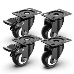 TroniTechnik Lenkrollen Schwerlastrollen mit Bremsen 50mm (4er SET) 320 kg Tragkraft