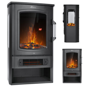 TroniTechnik Elektrokamin mit Heizung Heizlüfter 1000/2000 W elektrisch LED-Flammeneffekt Kamin