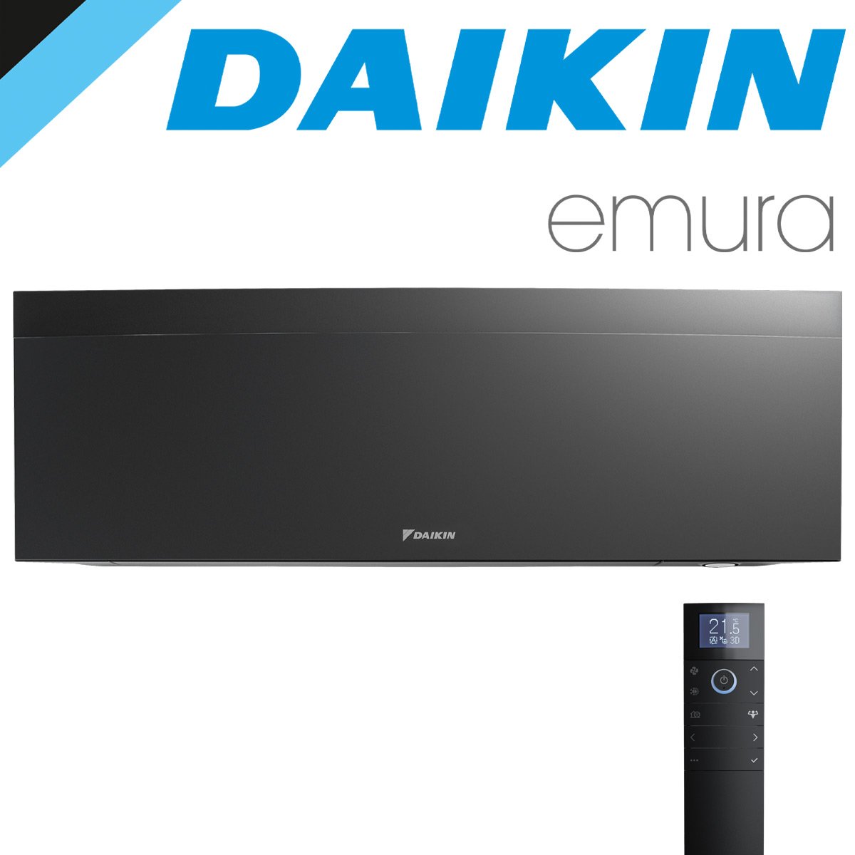 DAIKIN Emura 3 Wandgerät FTXJ35AB 3,5 kW | Mattschwarz"" 1 DAIKIN Emura 3 Wandgerät FTXJ35AB 3,5 kW | Mattschwarz""