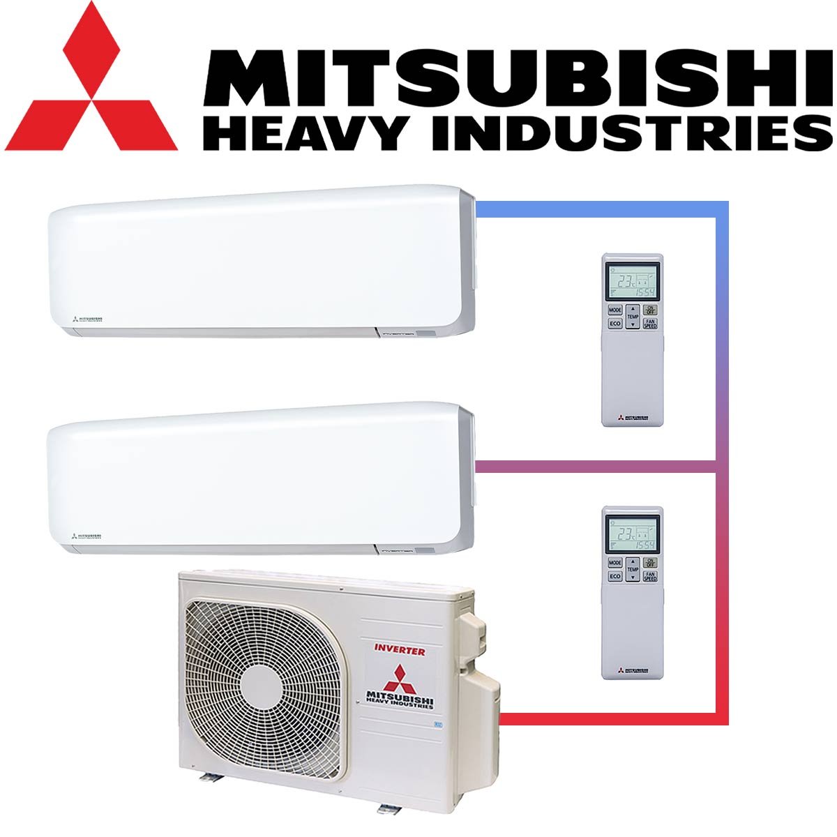 SET MITSUBISHI mit 2 Wandgeräten 3,5kW SRK35 weiß und Außeneinheit... 1 SET MITSUBISHI mit 2 Wandgeräten 3,5kW SRK35 weiß und Außeneinheit...