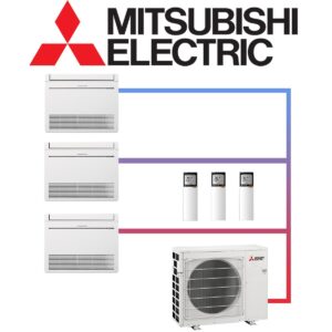 Mitsubishi Electric Set 3x 3,5 kW Truhengerät & 10,2 kW Außengerät...